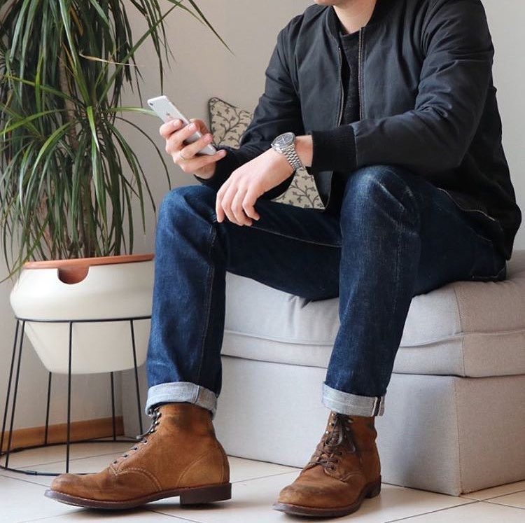 Denimhunters, Blue Blooded, Instagrammer, dry_luke, Benzak, BDD, Benzak Denim Developers, raw denim, denim fades, selvedge denim, Red Wing boots