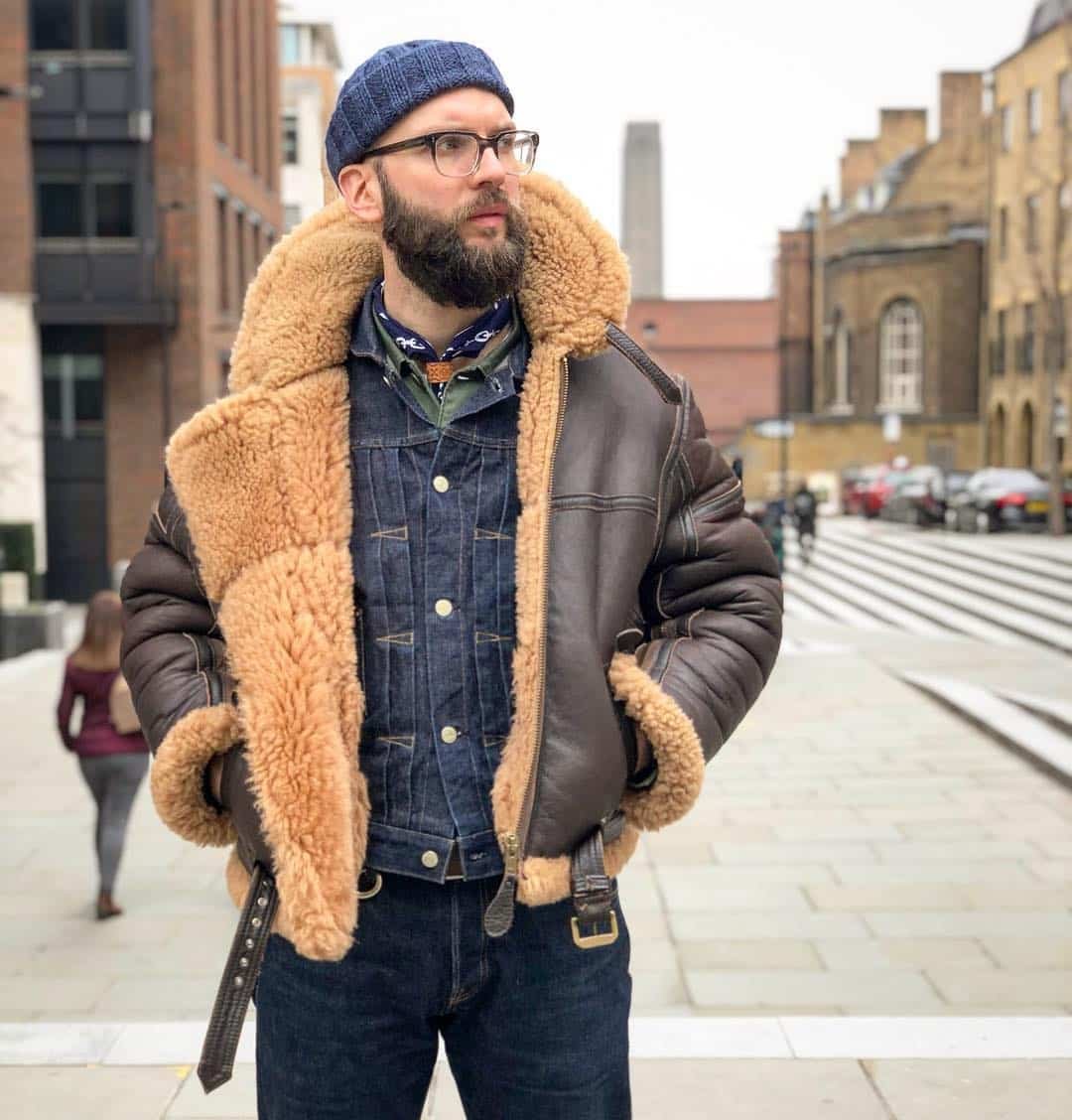 Blue Blooded, Instagrammer, illcutz, Denimhunters, shearling leather jacket